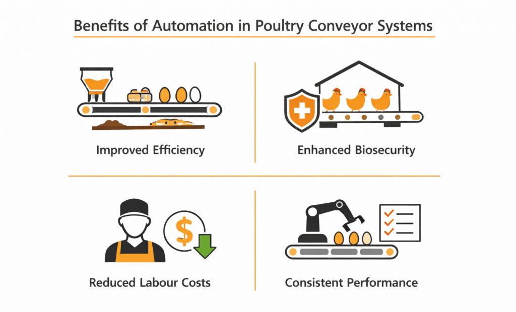 Benefits of automation such as industrial conveyor for improved efficiency